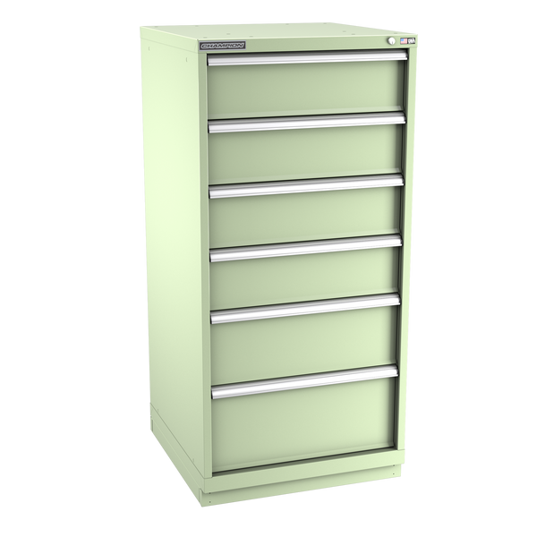 6-Drawer Modular Cabinet SW0601 | 28-1/4"W x 59-1/2"H x 28-1/2"D seafoam green