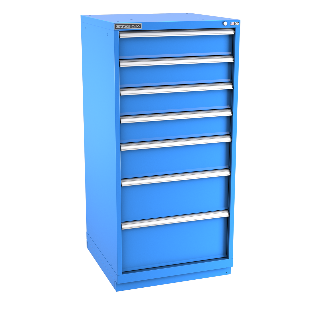 7-Drawer Modular Cabinet SW0701 | 28-1/4"W x 59-1/2"H x 28-1/2"D bright blue