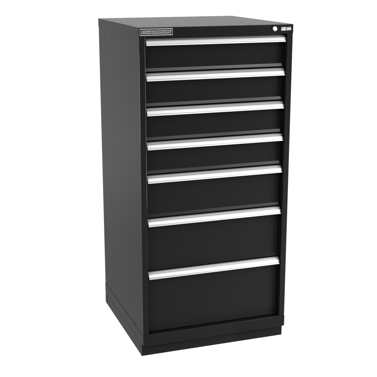 7-Drawer Modular Cabinet SW0701 | 28-1/4"W x 59-1/2"H x 28-1/2"D black