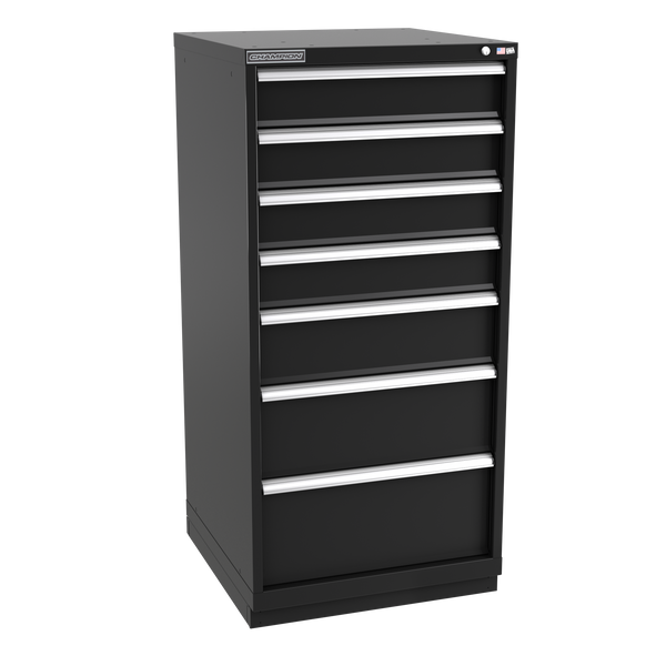 7-Drawer Modular Cabinet SW0701 | 28-1/4"W x 59-1/2"H x 28-1/2"D black