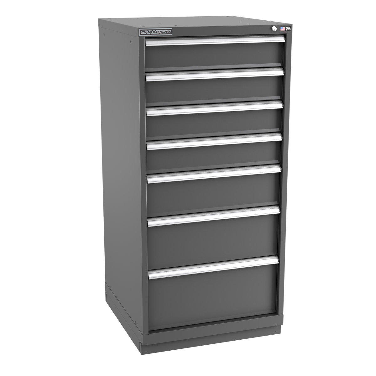 7-Drawer Modular Cabinet SW0701 | 28-1/4"W x 59-1/2"H x 28-1/2"D dark grey