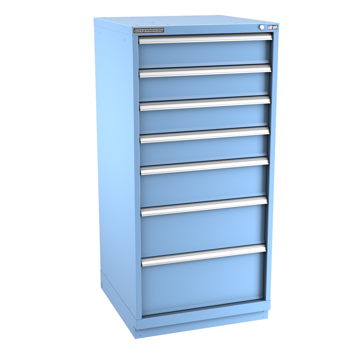 7-Drawer Modular Cabinet SW0701 | 28-1/4"W x 59-1/2"H x 28-1/2"D light blue