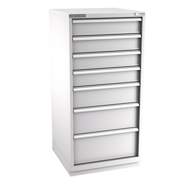 7-Drawer Modular Cabinet SW0701 | 28-1/4"W x 59-1/2"H x 28-1/2"D light grey