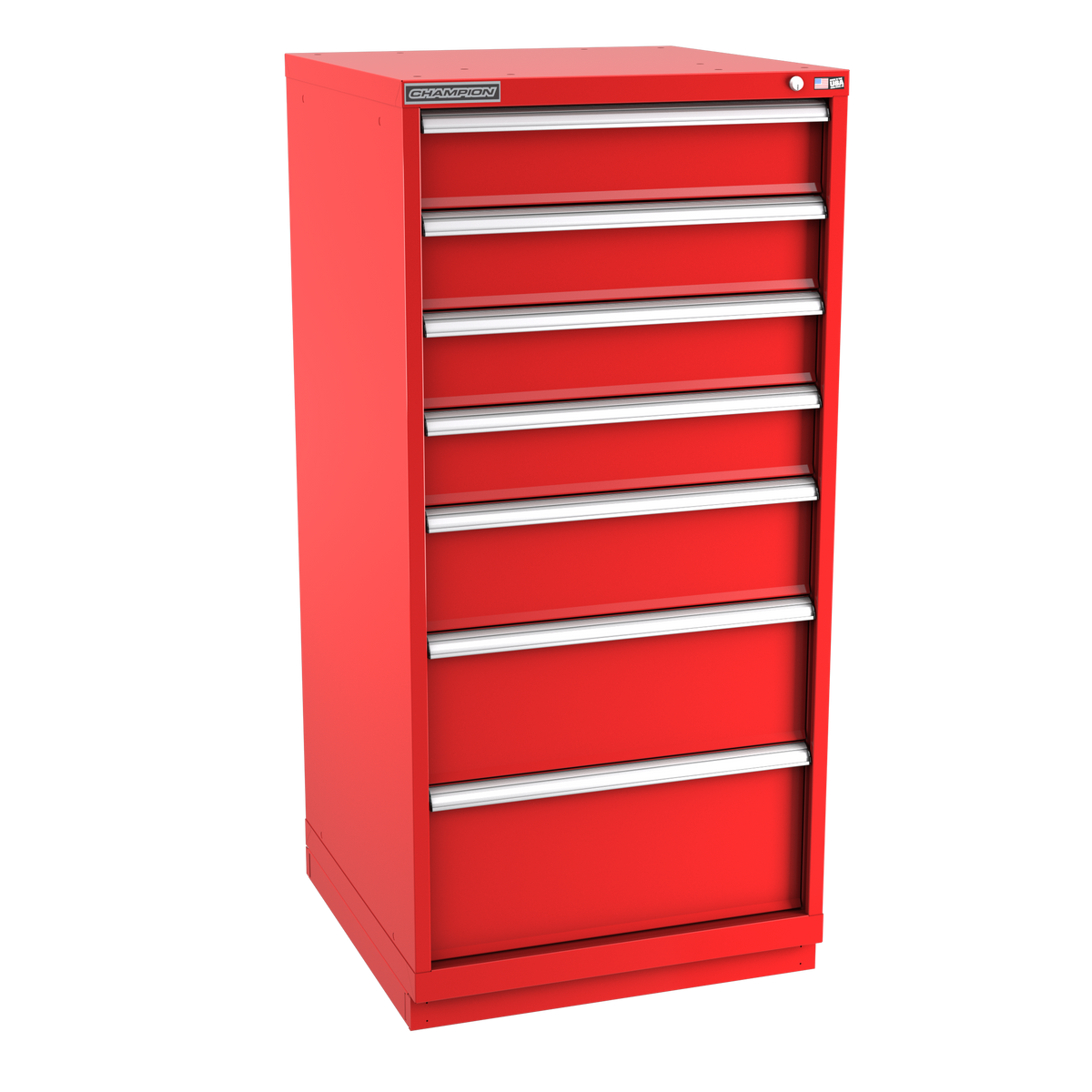 7-Drawer Modular Cabinet SW0701 | 28-1/4"W x 59-1/2"H x 28-1/2"D red