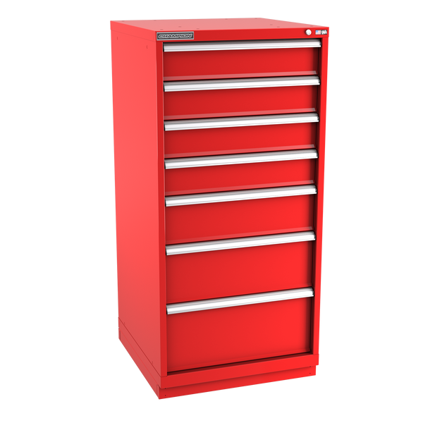 7-Drawer Modular Cabinet SW0701 | 28-1/4"W x 59-1/2"H x 28-1/2"D red