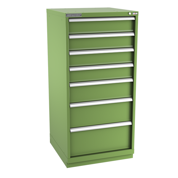 7-Drawer Modular Cabinet SW0701 | 28-1/4"W x 59-1/2"H x 28-1/2"D vista green