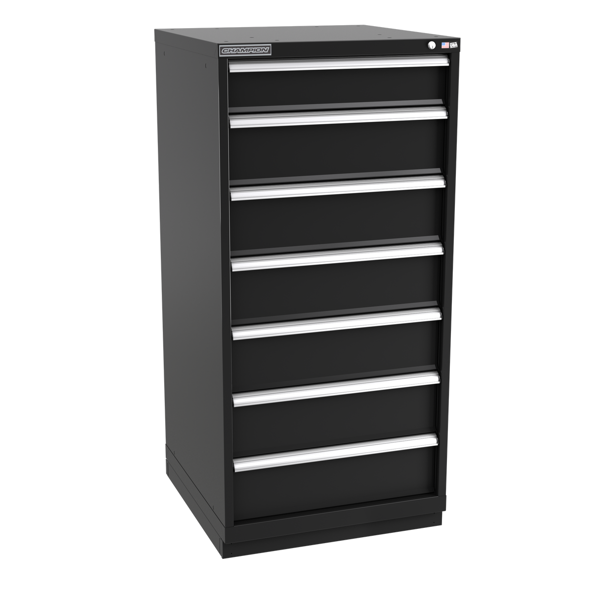 7-Drawer Modular Cabinet SW0702 | 28-1/4"W x 59-1/2"H x 28-1/2"D black