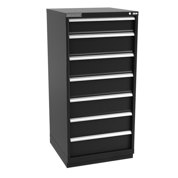 7-Drawer Modular Cabinet SW0702 | 28-1/4"W x 59-1/2"H x 28-1/2"D black