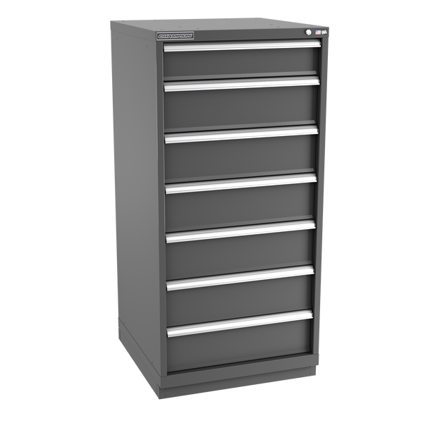 7-Drawer Modular Cabinet SW0702 | 28-1/4"W x 59-1/2"H x 28-1/2"D dark grey