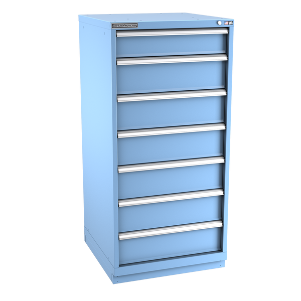 7-Drawer Modular Cabinet SW0702 | 28-1/4"W x 59-1/2"H x 28-1/2"D light blue