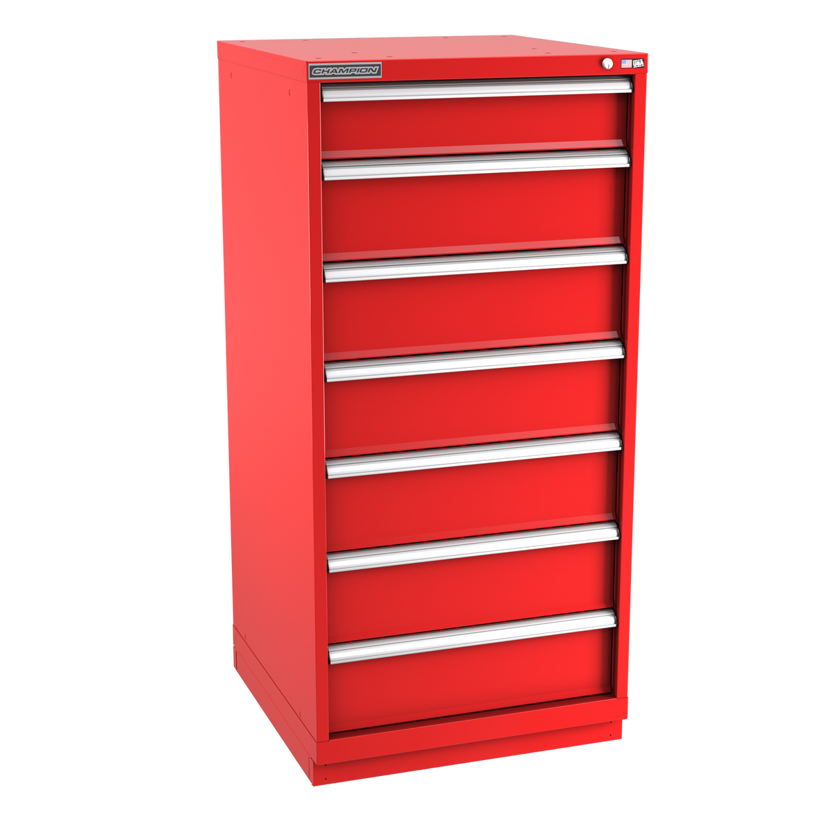 7-Drawer Modular Cabinet SW0702 | 28-1/4"W x 59-1/2"H x 28-1/2"D red