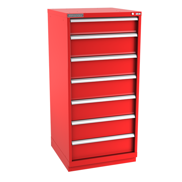 7-Drawer Modular Cabinet SW0702 | 28-1/4"W x 59-1/2"H x 28-1/2"D red