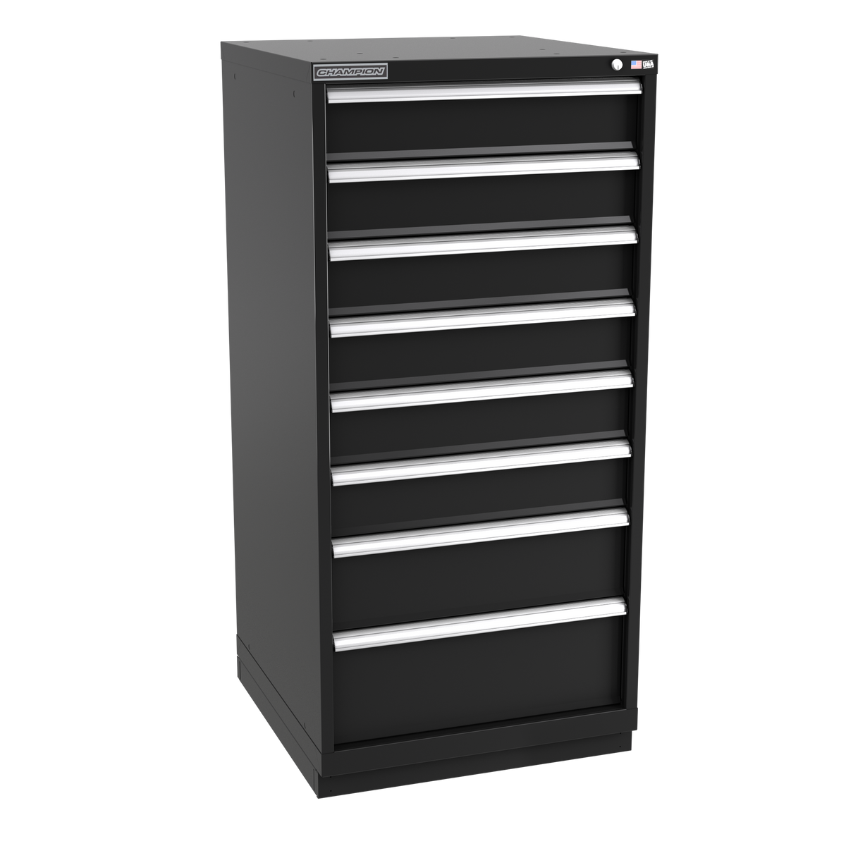 8-Drawer Modular Cabinet SW0801 | 28-1/4"W x 59-1/2"H x 28-1/2"D black