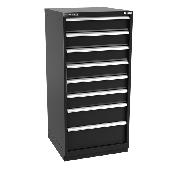 8-Drawer Modular Cabinet SW0801 | 28-1/4"W x 59-1/2"H x 28-1/2"D black