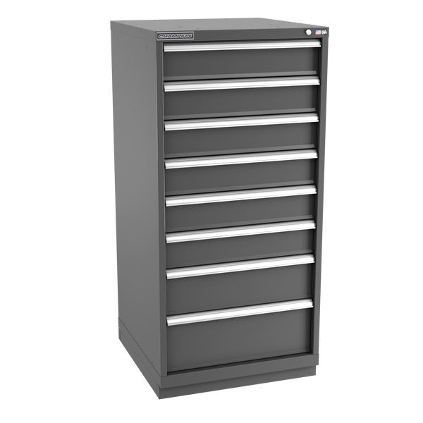 8-Drawer Modular Cabinet SW0801 | 28-1/4"W x 59-1/2"H x 28-1/2"D dark grey