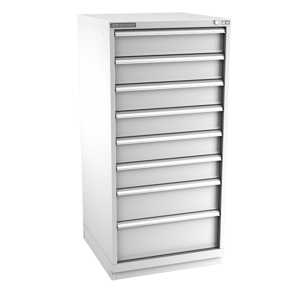 8-Drawer Modular Cabinet SW0801 | 28-1/4"W x 59-1/2"H x 28-1/2"D light grey