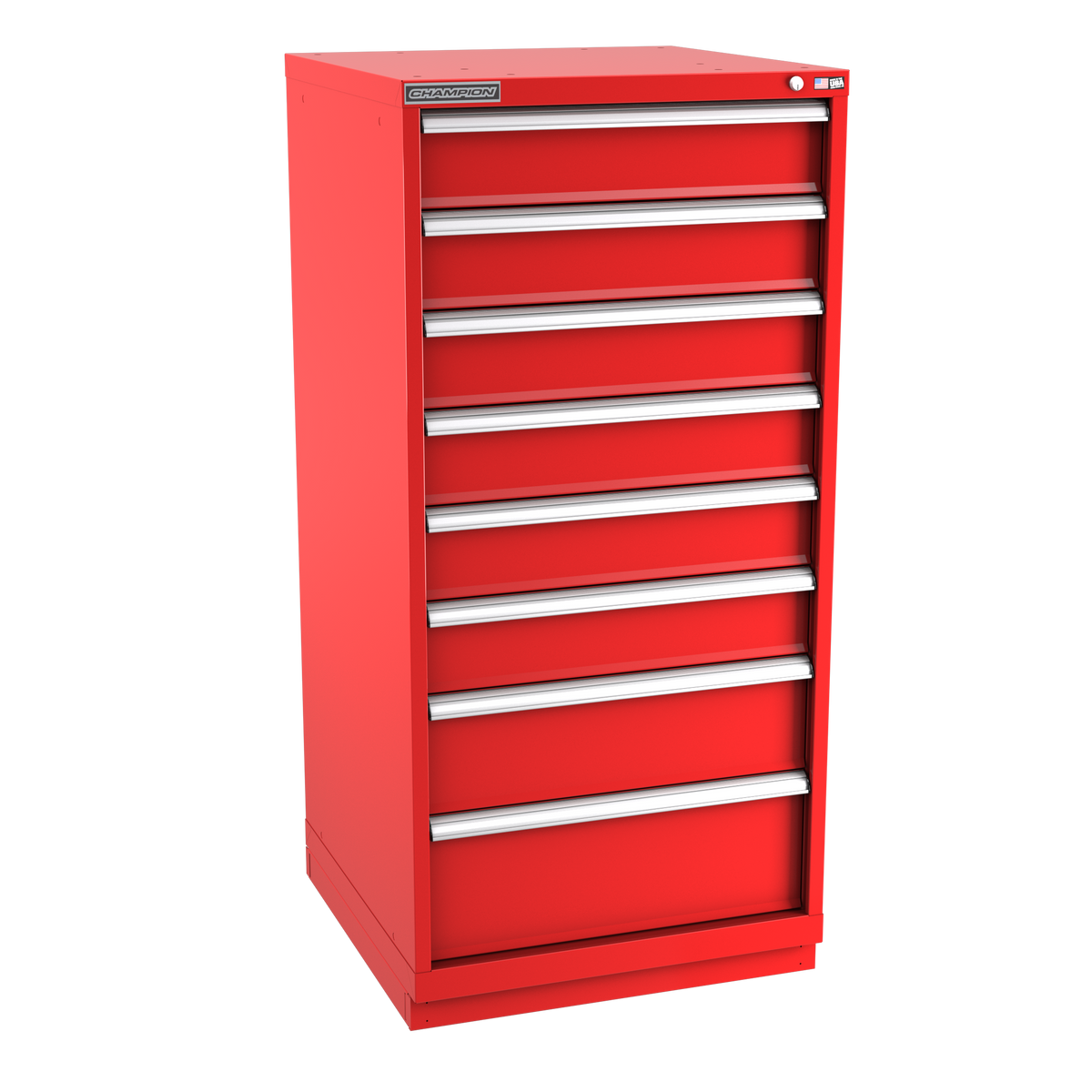 8-Drawer Modular Cabinet SW0801 | 28-1/4"W x 59-1/2"H x 28-1/2"D red