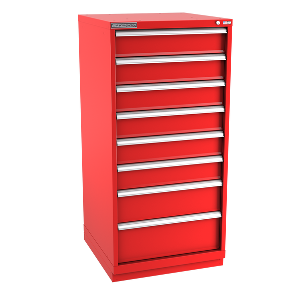 8-Drawer Modular Cabinet SW0801 | 28-1/4"W x 59-1/2"H x 28-1/2"D red