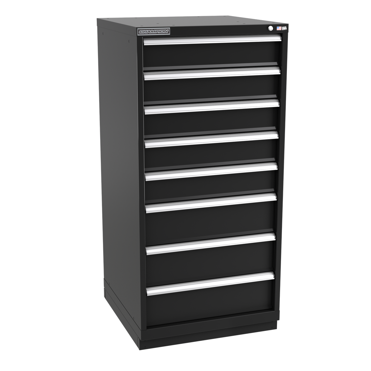 8-Drawer Modular Cabinet SW0802 | 28-1/4"W x 59-1/2"H x 28-1/2"D black