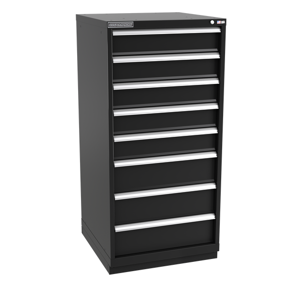 8-Drawer Modular Cabinet SW0802 | 28-1/4"W x 59-1/2"H x 28-1/2"D black