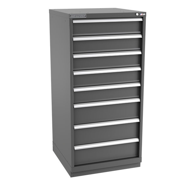 8-Drawer Modular Cabinet SW0802 | 28-1/4"W x 59-1/2"H x 28-1/2"D dark grey