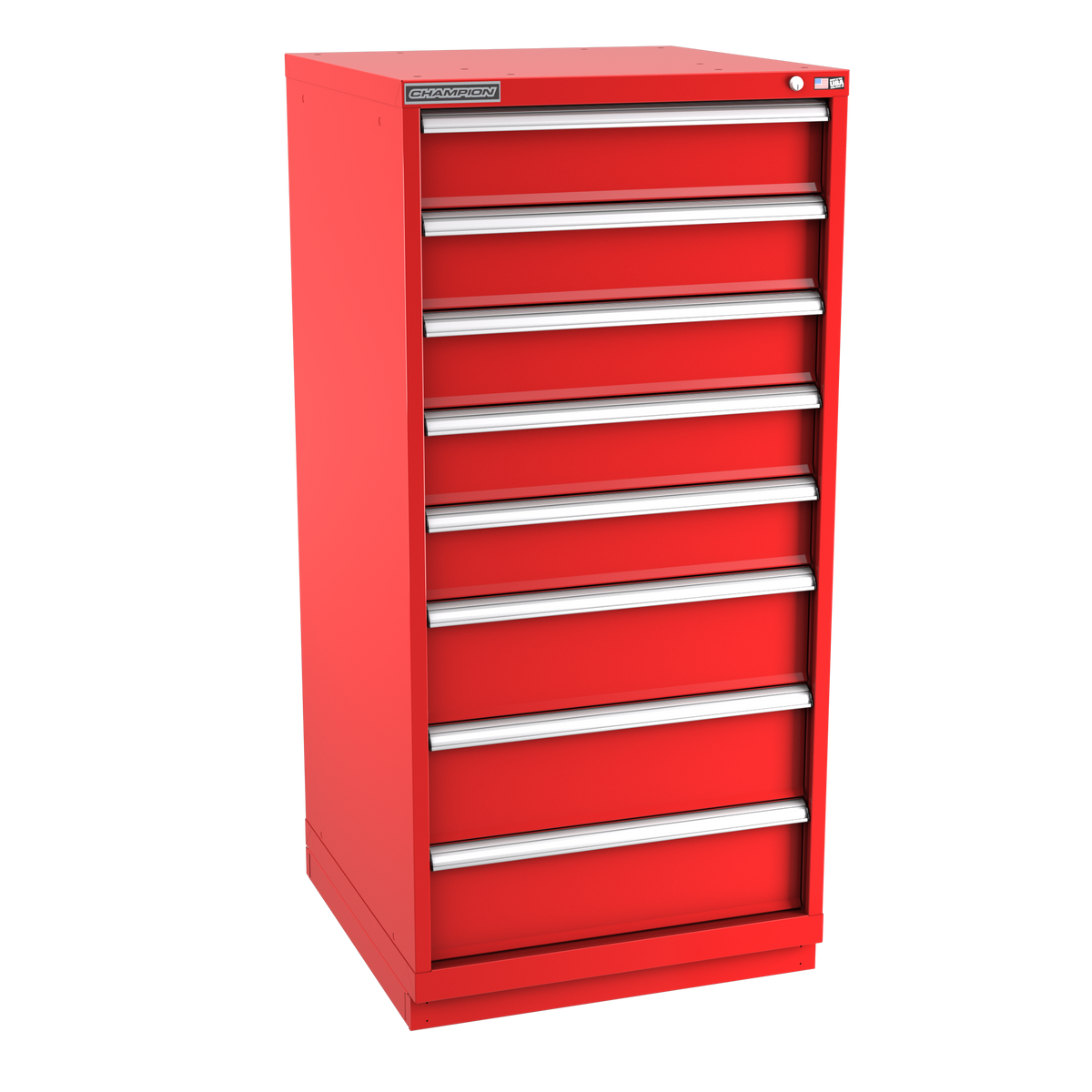 8-Drawer Modular Cabinet SW0802 | 28-1/4"W x 59-1/2"H x 28-1/2"D red