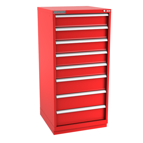 8-Drawer Modular Cabinet SW0802 | 28-1/4"W x 59-1/2"H x 28-1/2"D red