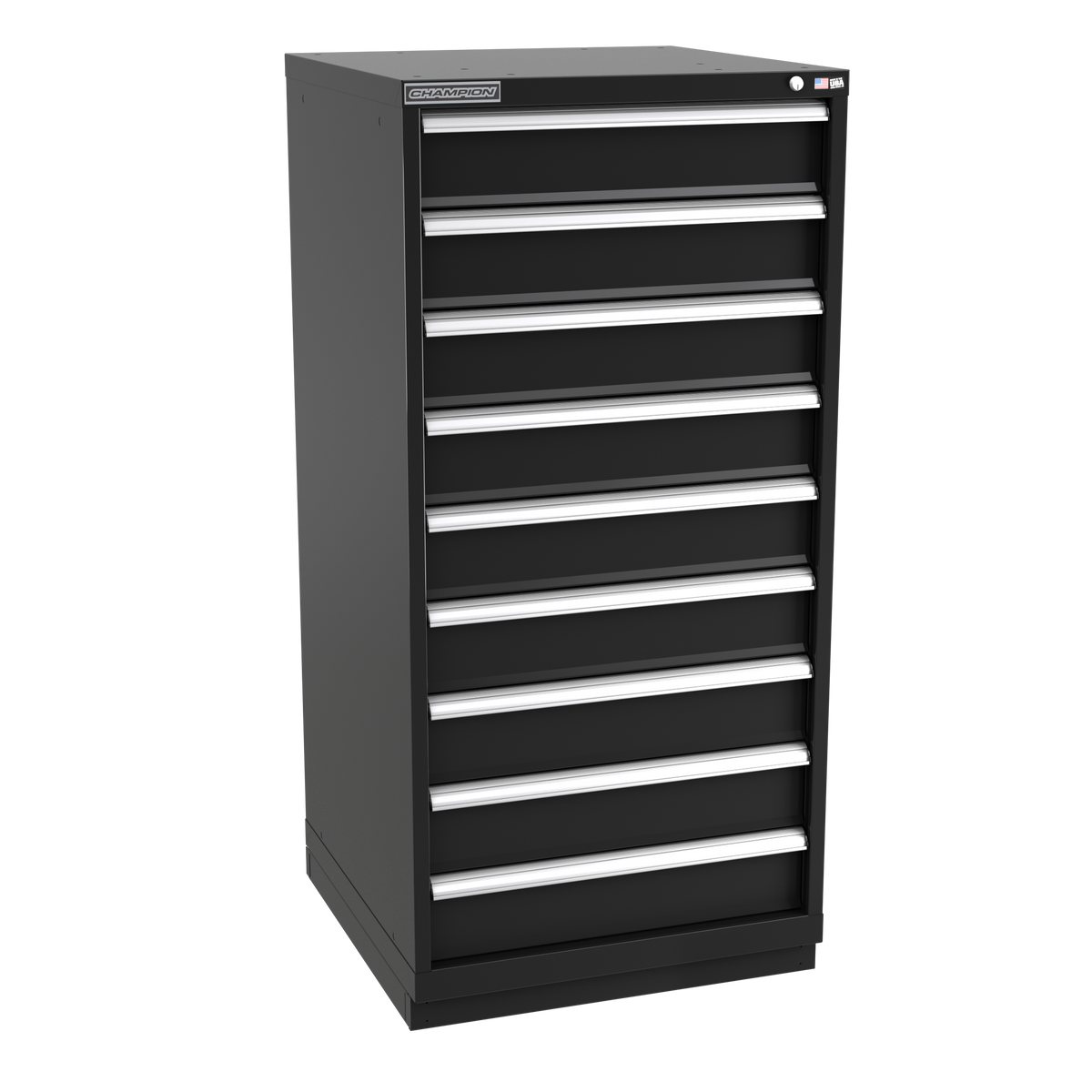 9-Drawer Modular Cabinet SW0901 | 28-1/4"W x 59-1/2"H x 28-1/2"D black