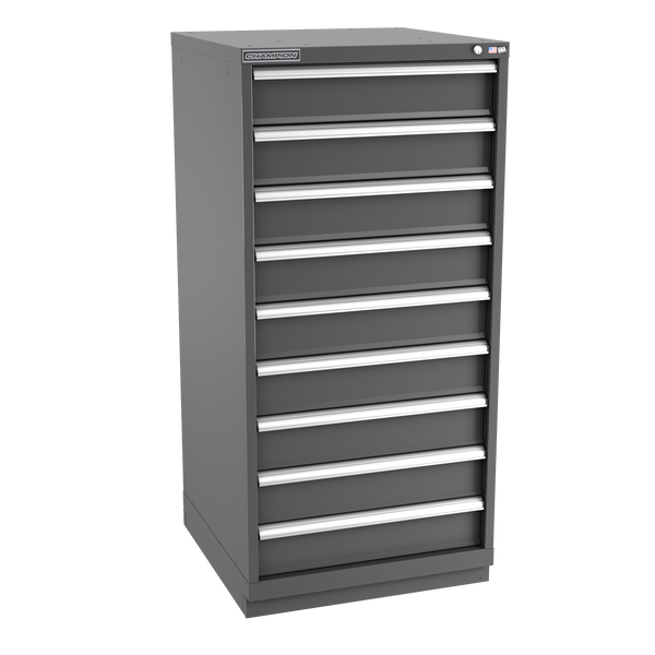 9-Drawer Modular Cabinet SW0901 | 28-1/4"W x 59-1/2"H x 28-1/2"D dark grey