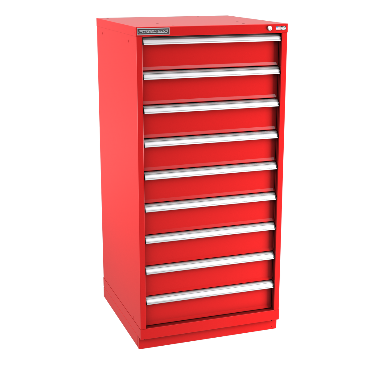 9-Drawer Modular Cabinet SW0901 | 28-1/4"W x 59-1/2"H x 28-1/2"D red