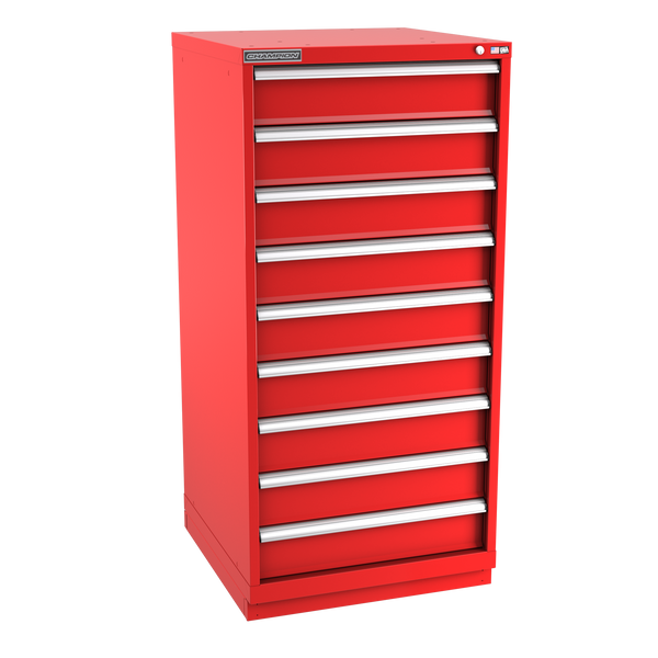 9-Drawer Modular Cabinet SW0901 | 28-1/4"W x 59-1/2"H x 28-1/2"D red