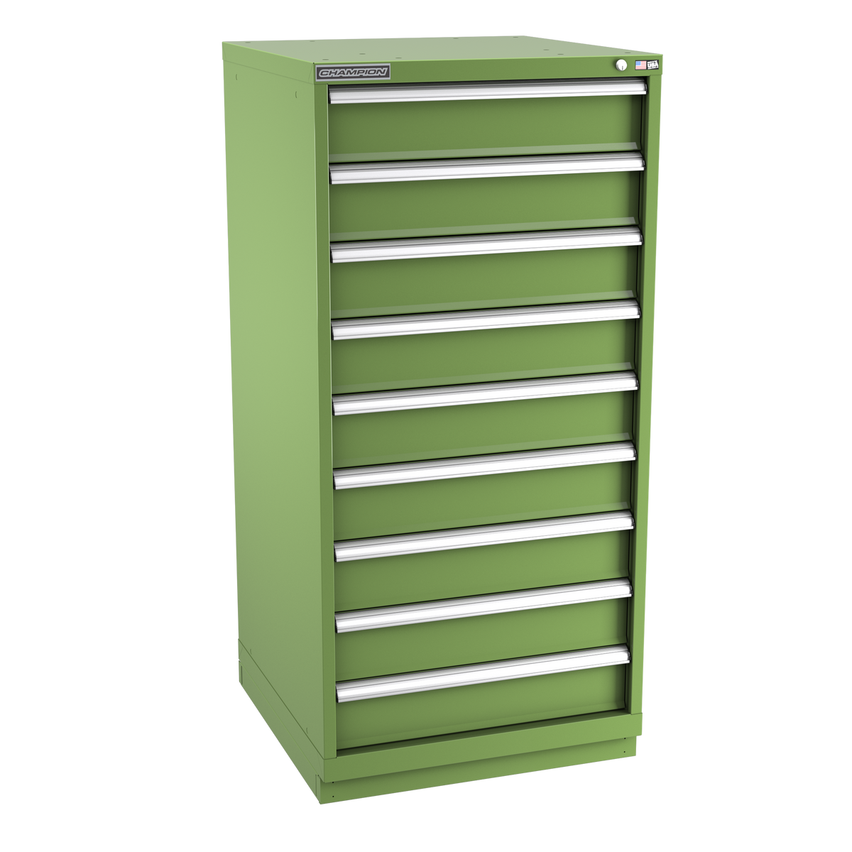 9-Drawer Modular Cabinet SW0901 | 28-1/4"W x 59-1/2"H x 28-1/2"D vista green