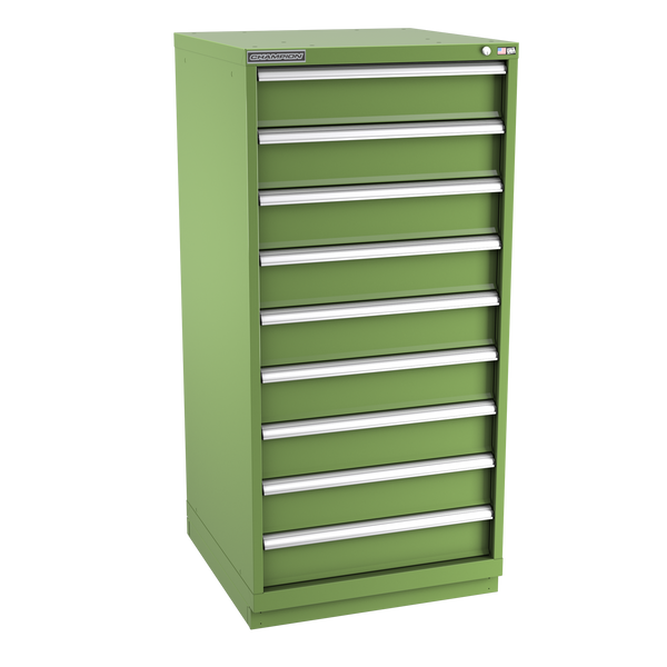 9-Drawer Modular Cabinet SW0901 | 28-1/4"W x 59-1/2"H x 28-1/2"D vista green