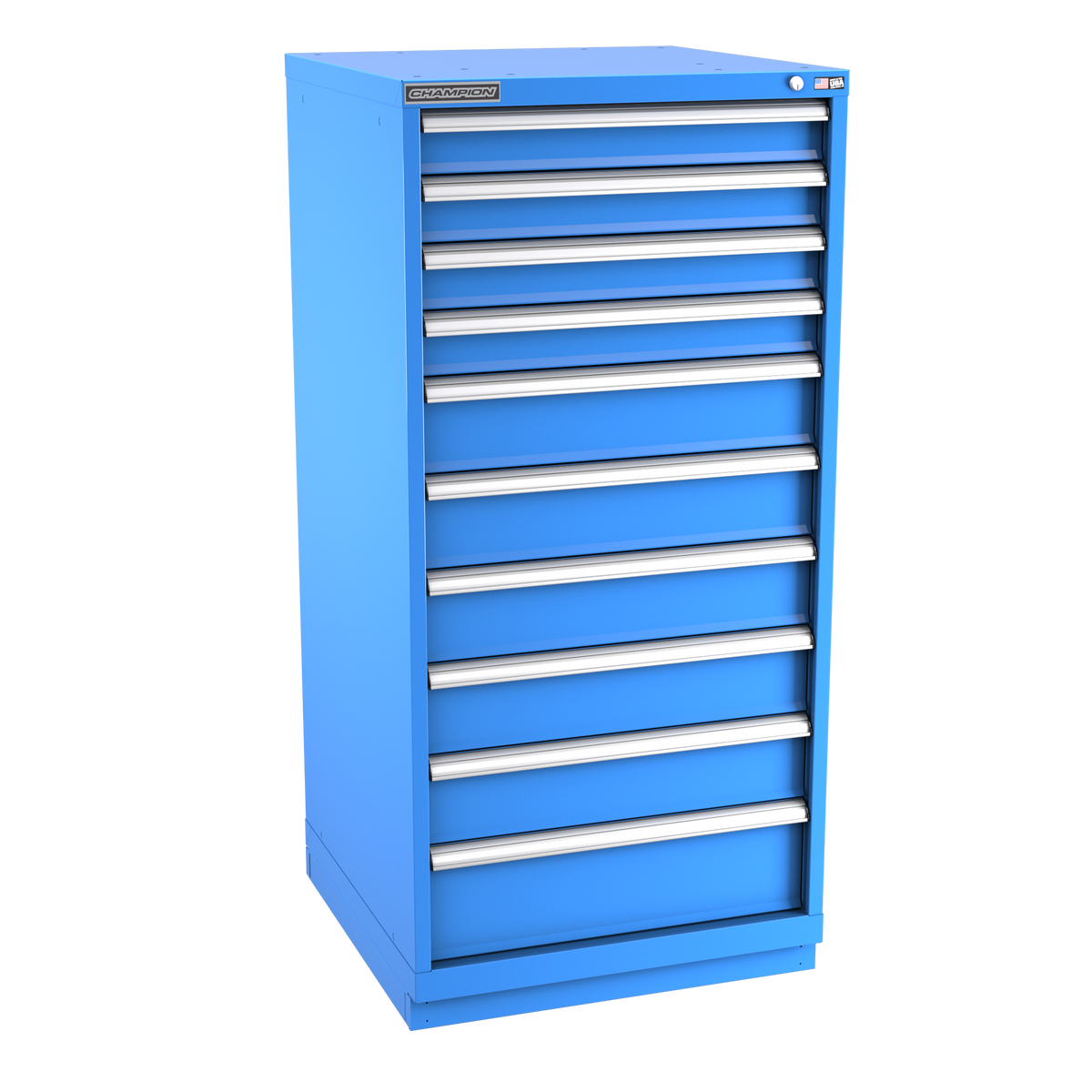 10-Drawer Modular Cabinet SW1001 | 28-1/4"W x 59-1/2"H x 28-1/2"D bright blue