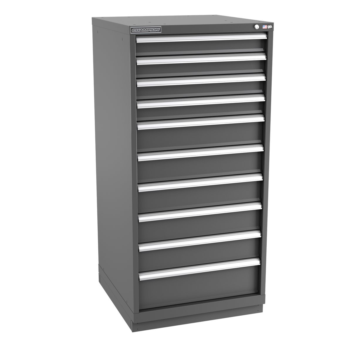 10-Drawer Modular Cabinet SW1001 | 28-1/4"W x 59-1/2"H x 28-1/2"D dark grey