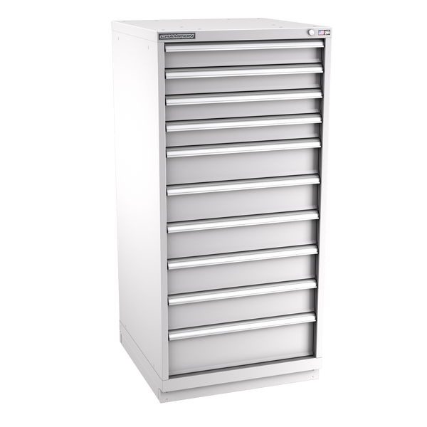 10-Drawer Modular Cabinet SW1001 | 28-1/4"W x 59-1/2"H x 28-1/2"D light grey