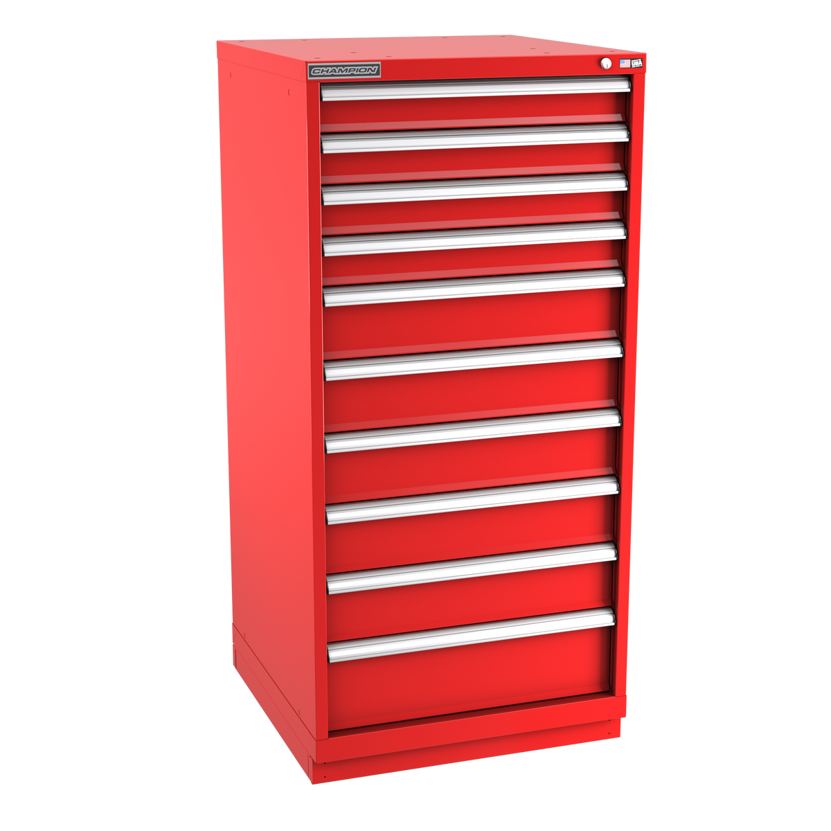 10-Drawer Modular Cabinet SW1001 | 28-1/4"W x 59-1/2"H x 28-1/2"D red