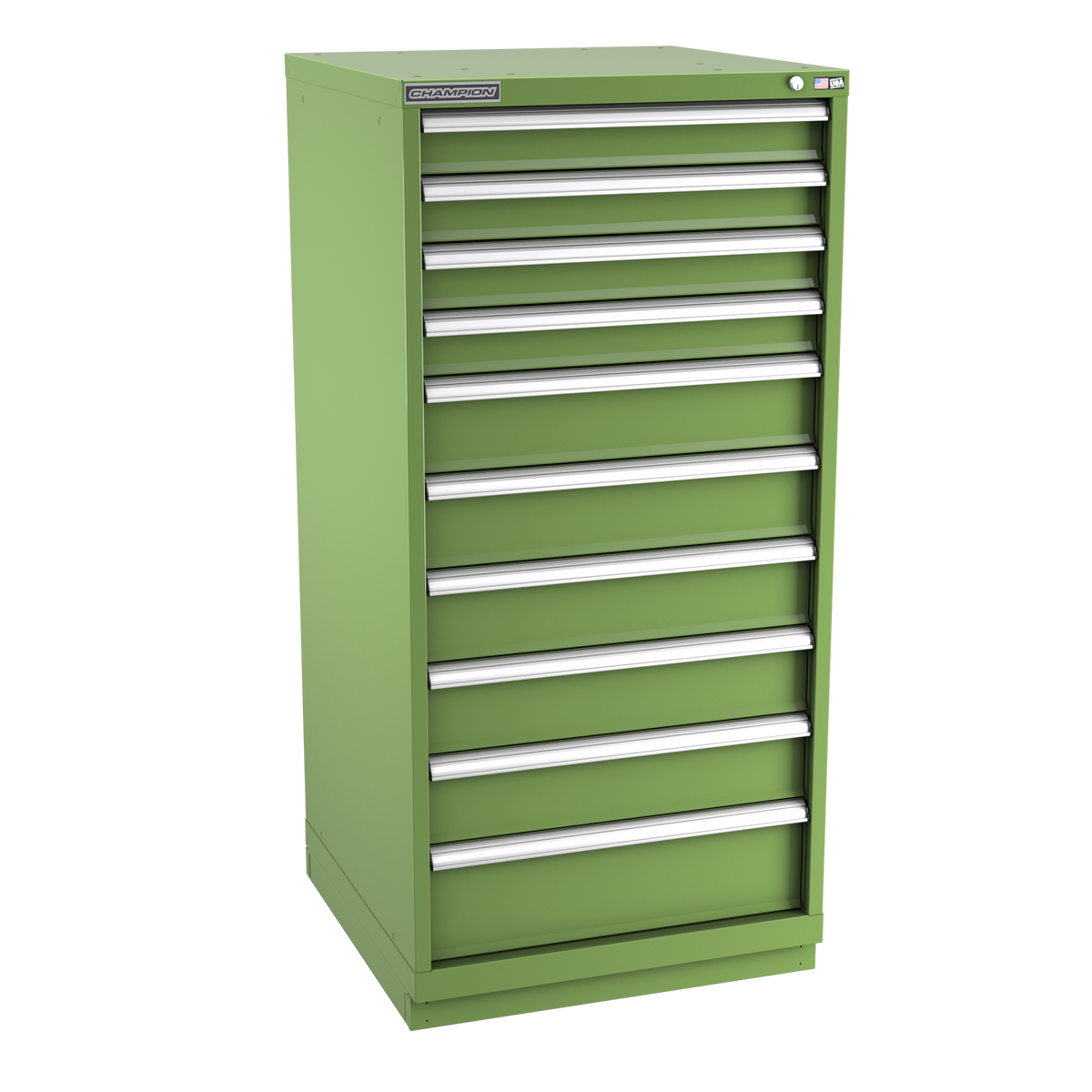 10-Drawer Modular Cabinet SW1001 | 28-1/4"W x 59-1/2"H x 28-1/2"D vista green