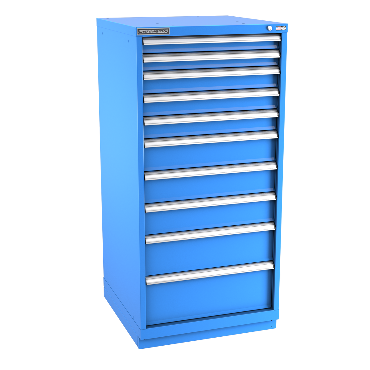 10-Drawer Modular Cabinet SW1002 | 28-1/4"W x 59-1/2"H x 28-1/2"D bright blue