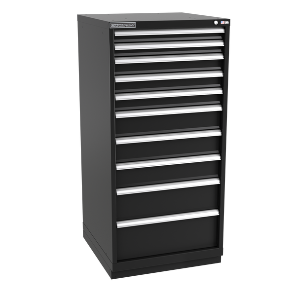 10-Drawer Modular Cabinet SW1002 | 28-1/4"W x 59-1/2"H x 28-1/2"D black