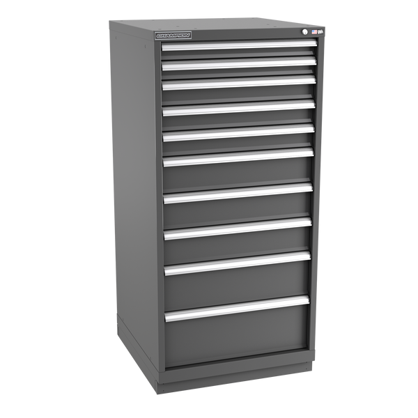 10-Drawer Modular Cabinet SW1002 | 28-1/4"W x 59-1/2"H x 28-1/2"D dark grey