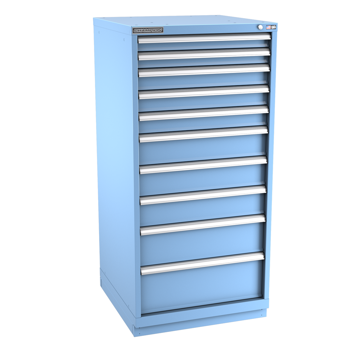 10-Drawer Modular Cabinet SW1002 | 28-1/4"W x 59-1/2"H x 28-1/2"D light blue