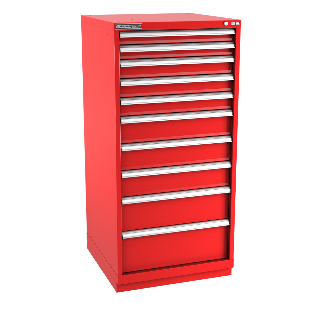 10-Drawer Modular Cabinet SW1002 | 28-1/4"W x 59-1/2"H x 28-1/2"D red