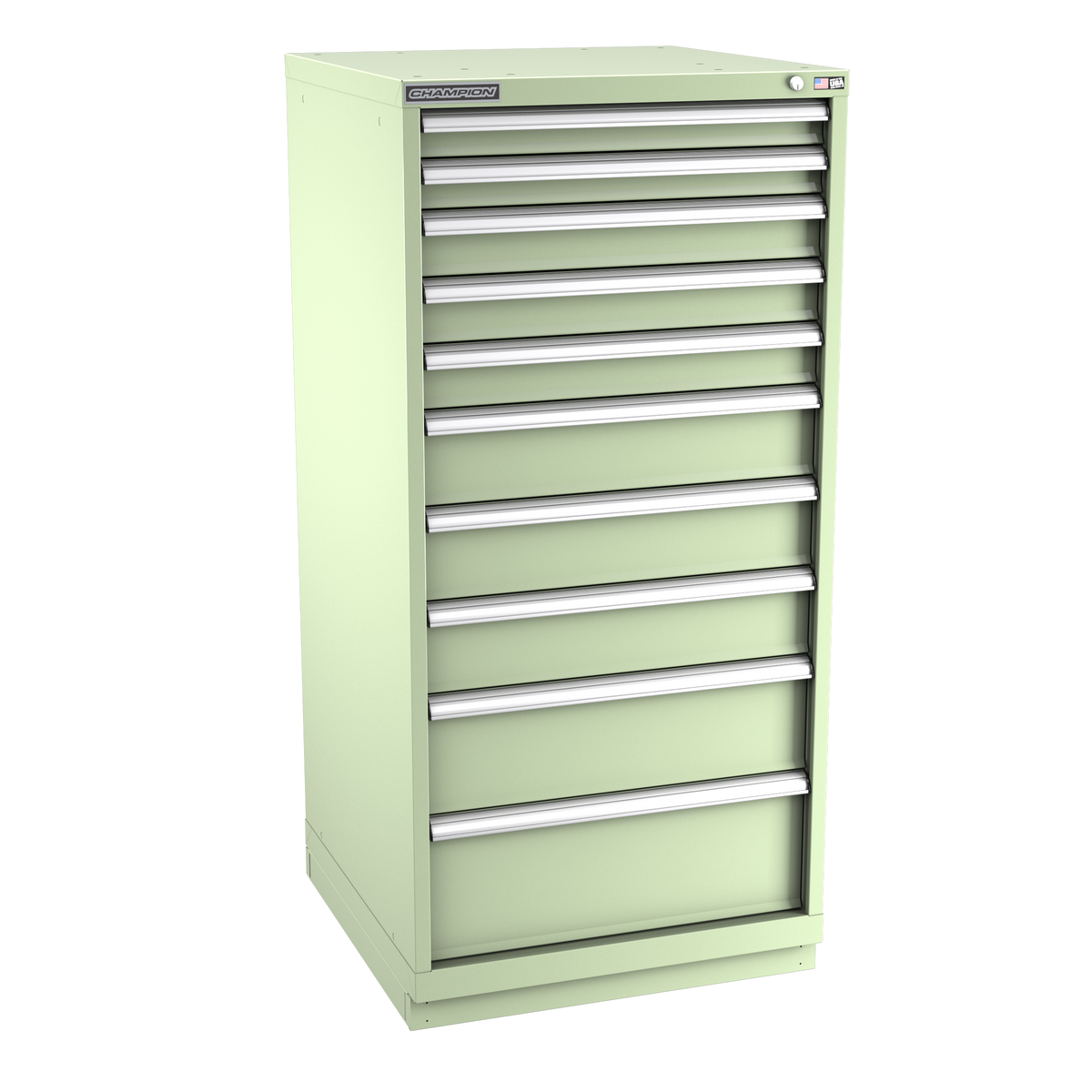 10-Drawer Modular Cabinet SW1002 | 28-1/4"W x 59-1/2"H x 28-1/2"D seafoam green