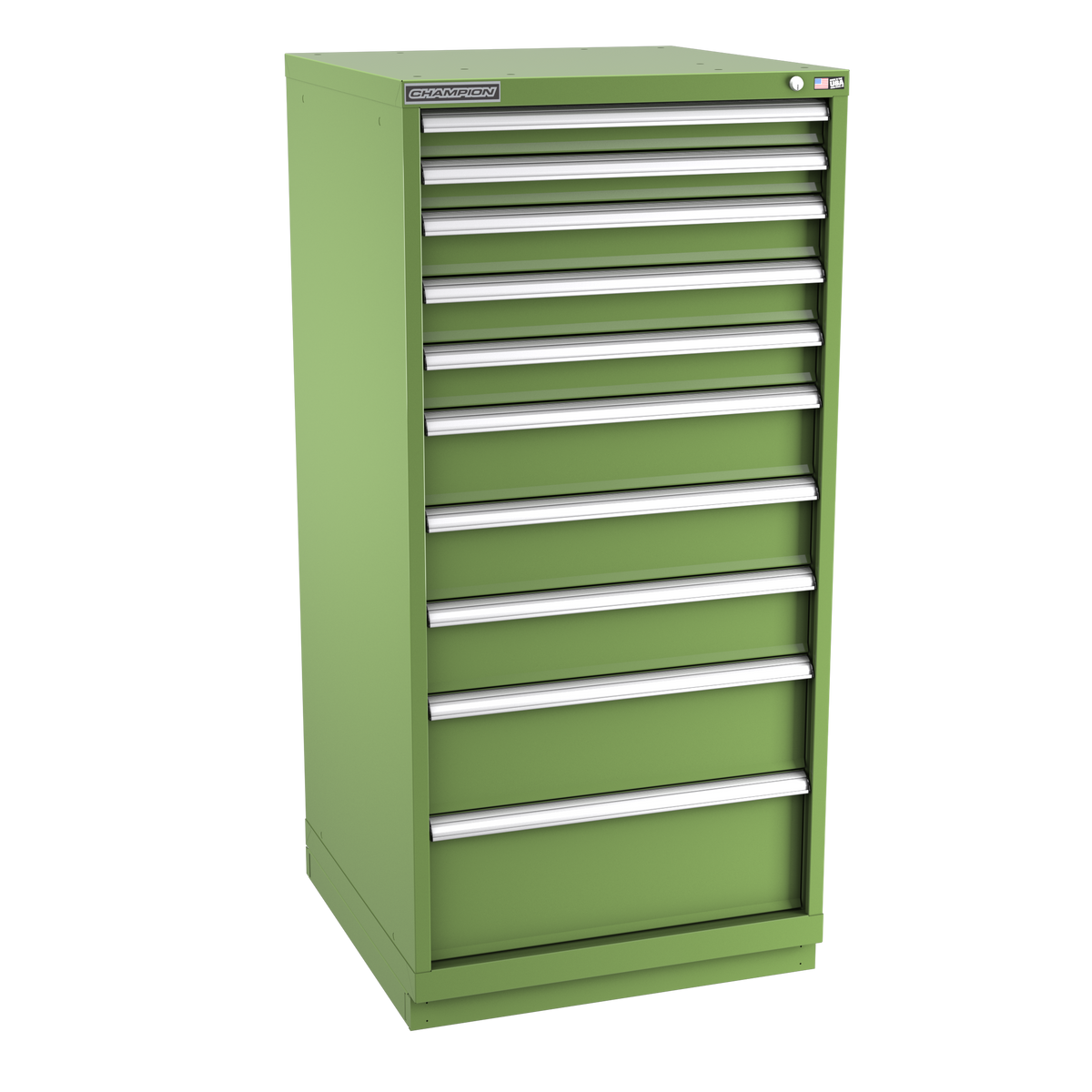 10-Drawer Modular Cabinet SW1002 | 28-1/4"W x 59-1/2"H x 28-1/2"D vista green