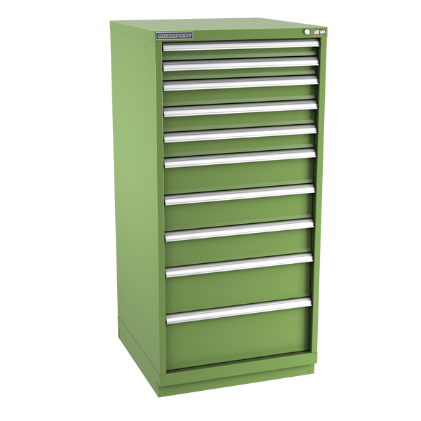 10-Drawer Modular Cabinet SW1002 | 28-1/4"W x 59-1/2"H x 28-1/2"D vista green