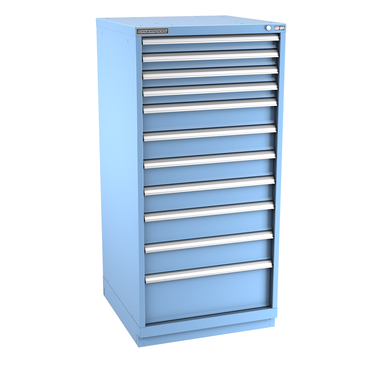 11-Drawer Modular Cabinet SW1101 | 28-1/4"W x 59-1/2"H x 28-1/2"D light blue