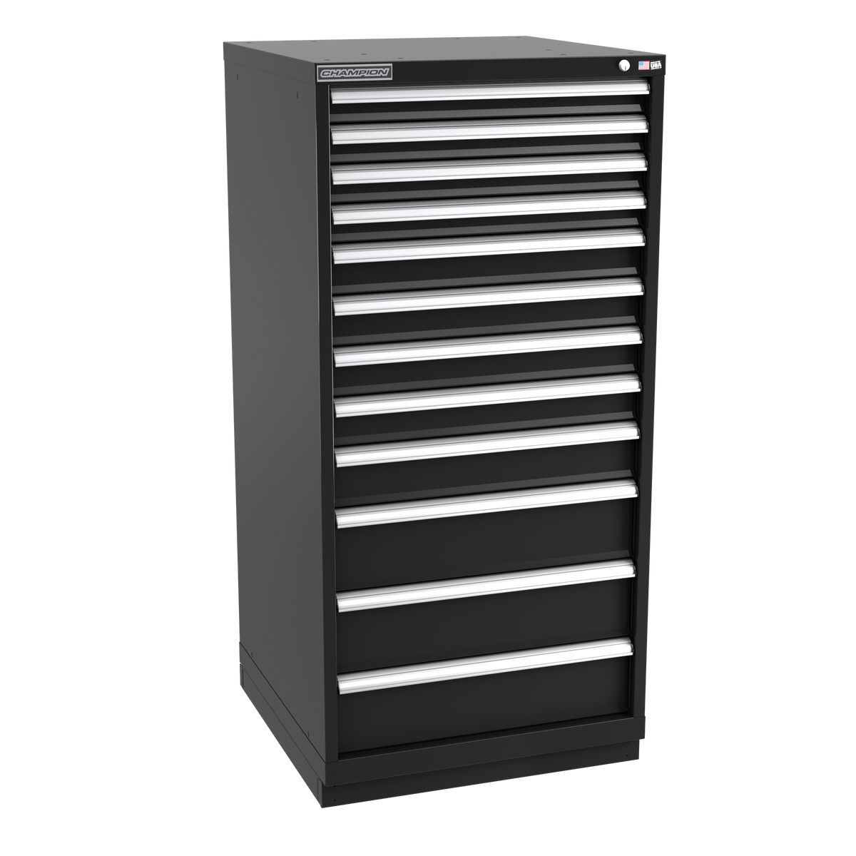 12-Drawer Modular Cabinet SW1201 | 28-1/4"W x 59-1/2"H x 28-1/2"D black