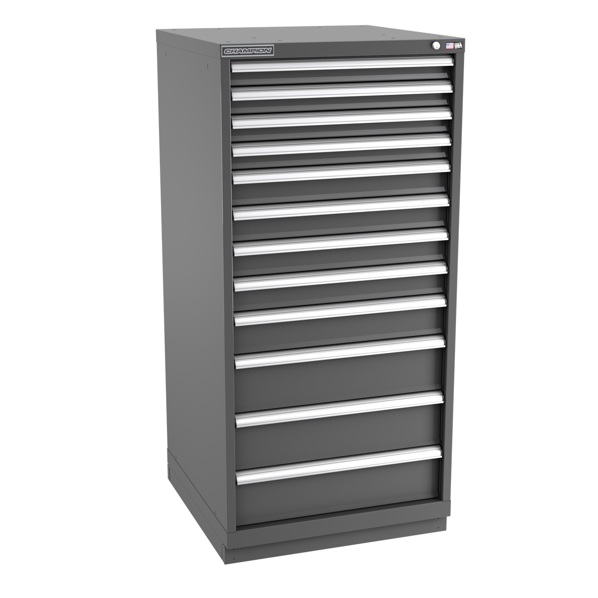 12-Drawer Modular Cabinet SW1201 | 28-1/4"W x 59-1/2"H x 28-1/2"D dark grey