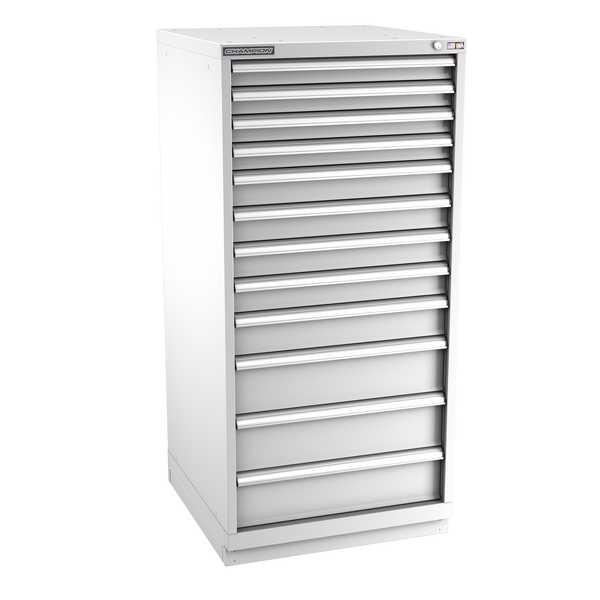 12-Drawer Modular Cabinet SW1201 | 28-1/4"W x 59-1/2"H x 28-1/2"D light grey